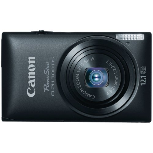 Canon PowerShot ELPH 300 HS 12.1 MP Digital Camera (Black)