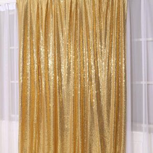 Sparkly Gold PartyDelight Sequin Backdrop, Photography, Christmas Backdrop, 10Ft x 10Ft