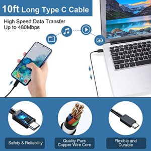 45W Samsung Super Fast Type C Charger with 10FT Android Phone Fast Charging Cable for Samsung Galaxy S23 Ultra/S23/S22 Ultra/S22/S21/S20, Note 10+ 5G/Note 20, Galaxy Tab S7/S8