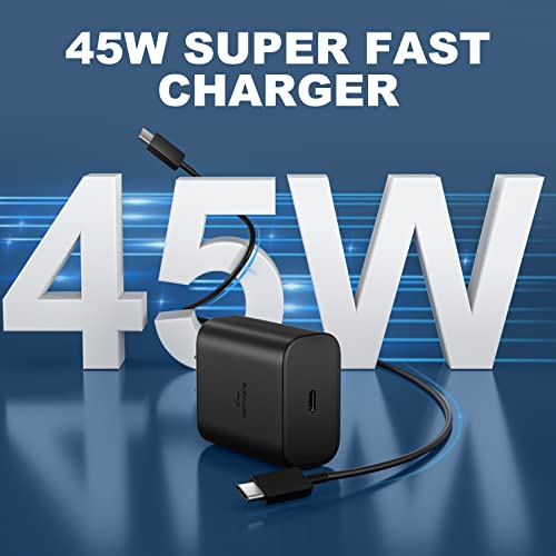 45W Samsung Super Fast Type C Charger with 10FT Android Phone Fast Charging Cable for Samsung Galaxy S23 Ultra/S23/S22 Ultra/S22/S21/S20, Note 10+ 5G/Note 20, Galaxy Tab S7/S8