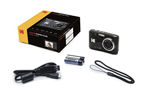 Kodak PIXPRO FZ45 Digital Camera + Black Point & Shoot Camera Case + Transcend 64GB SD Memory Card + Tri-fold Memory Card Wallet + Hi-Speed SD USB Card Reader + More!… (Black)