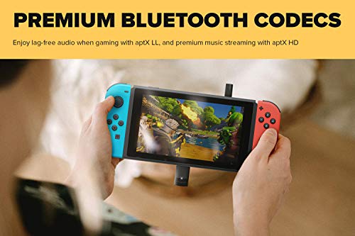 Creative BT-W3 Bluetooth 5.0 USB-C Audio Transmitter, aptX LL and aptX HD, 3.5 mm Analog Mic for Voice Chat Support, Codec Indicator and Selection, Plug-and-Play for PS4, Nintendo Switch, PC, and Mac