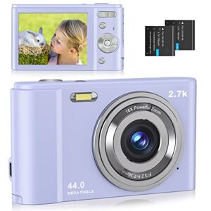 digital camera, fhd 2.7k digital camera for kids with 16x digital zoom compact point and shoot camera 3.0inch ips screen portable small camera for kids teens students boys girls