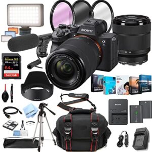 sony a7s iii mirrorless camera with 28-70mm lens + led always on light + 64gbgb extreem speed memory, filters, case, tripod + more (38pc bundle kit)