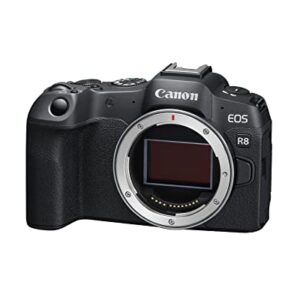 Canon EOS R8 Full-Frame Mirrorless Camera (Body Only), RF Mount, 24.2 MP, 4K Video, DIGIC X Image Processor, Subject Detection & Tracking, Compact, Lightweight, Smartphone Connection, Content Creator