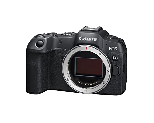 Canon EOS R8 Full-Frame Mirrorless Camera (Body Only), RF Mount, 24.2 MP, 4K Video, DIGIC X Image Processor, Subject Detection & Tracking, Compact, Lightweight, Smartphone Connection, Content Creator