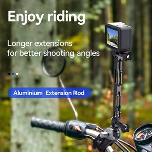 TELESIN Claw Clamp Mount + Extension Rod + Phone Holder Bundle Kit, 360 Dual Ball Head Gripper Monitor, Bicycle Bike Motorcycle Handlebar Boat Vehicle Clip for GoPro Insta360 AKASO Smartphone