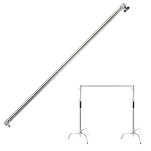pro stainless steel telescopic backdrop crossbar max length 10 ft/3m adjustable background support cross arm, backdrop pole for c stand