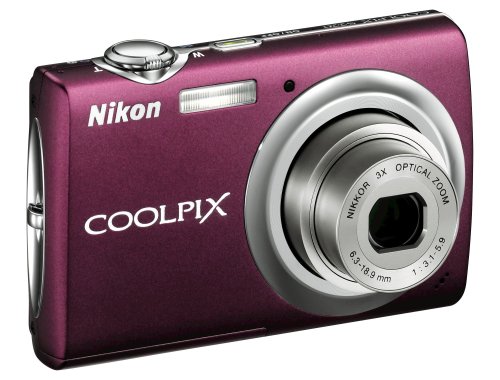 Nikon Coolpix S220 10MP Digital Camera with 3x Optical Zoom and 2.5 inch LCD (Plum)