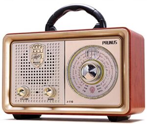 prunus retro portable radio am fm shortwave radio transistor battery operated vintage radio with bluetooth speaker,by ac power,3-way power sources,aux tf card usb disk mp3 player【2023 newest】