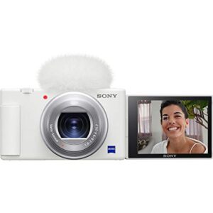 Sony ZV-1 Compact Digital 4K Camera Vlogger Creator's Kit ACCVC1 Includes GP-VPT2BT Shooting Grip with Wireless Remote Commander + 64GB Card DCZV1/W Bundle Deco Gear Case + LED Light and Accessories