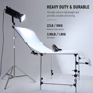 NEEWER 7.2ft/2.2m Stainless Steel Light Stand, Spring Cushioned Heavy Duty Photography Tripod Stand with 1/4” to 3/8” Universal Screw Adapter for Strobe,LED Video Light,Ring Light, Monolight, Softbox