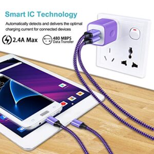Android Charger, Fast 2-Pack Dual Port Fast Charging Block 6FT Micro USB Cable Android Phone Charger for Samsung Galaxy S7 Edge S6 S5 J7V J7 J3 J3V J5 J8 Note 5, LG K20 K50 K40, Moto G5 G4 E6 E5 E4