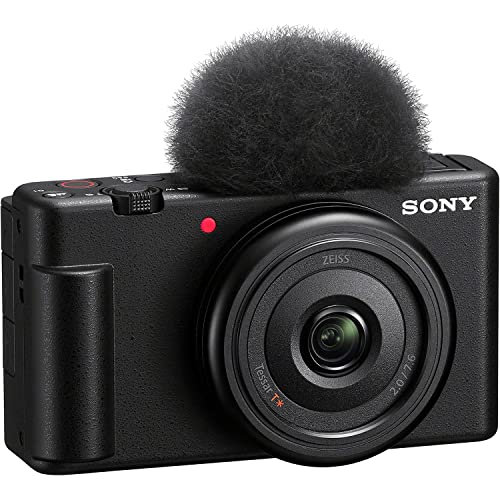 Sony ZV-1F Vlog Camera with 4K Video & 20.1MP for Content Creators and Vloggers Black ZV-1F/B Bundle with Deco Gear Case + Extra Battery + Filter Kit + Photo Video Software & Photography Accessories