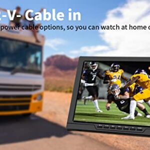 13.3inch Rechargeable Battery TV, Support/Car/Travel/Hurricane/Small ATSC Digital TV and Playback USB/AV in/HDMI in Port, Remote Control Function