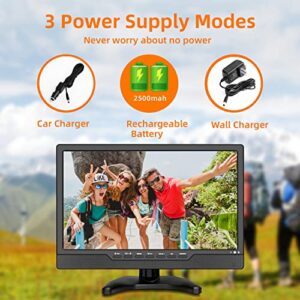 13.3inch Rechargeable Battery TV, Support/Car/Travel/Hurricane/Small ATSC Digital TV and Playback USB/AV in/HDMI in Port, Remote Control Function