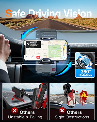 [Upgraded] VANMASS BEST Car Vent Phone Holder Mount Compatible for iPhone 14 13 Pro Max 12 11 X Xr Xs 8 7 Plus Mini Se Android Mobile Cell Smartphone Universal Vehicle Handsfree Easy Clamp Clip Cradle