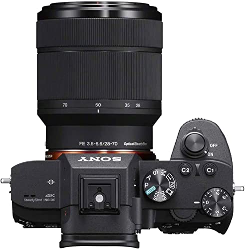 Camera Bundle for Sony a7 III Mirrorless Camera with FE 28-70mm f/3.5-5.6 OSS, E 55-210mm f/4.5-6.3 OSS, 500mm f/8.0 Manual Focus Lens + Accessories (Renewed)