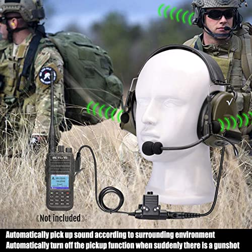 Retevis EHK007 Noise Reduction Walkie Talkie Headset, Sound Pickup, Compatible RT22 RT21 RT68 RB85 Baofeng UV-5R Walkie Talkie, 2 Way Radio Headset, Airsoft Shooting Hunting Gift(1 Pack)