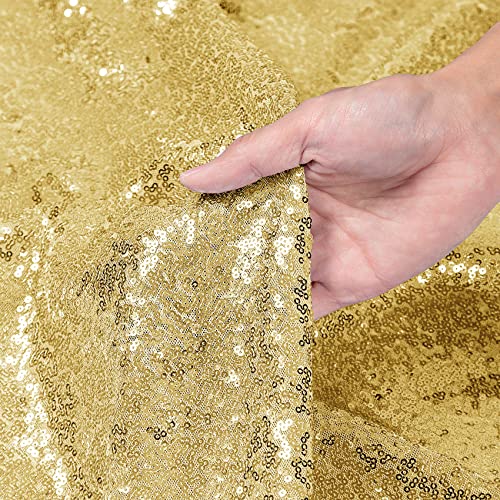 BEDDEB Gold Sequin Backdrop Curtain, 2PCS 2FTx8FT Glitter Backdrop Curtain for Christmas, Birthday, Wedding, Party Decoration