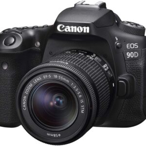 Camera EOS 90D DSLR Camera Bundle with EF-S 18-55mm f/4-5.6 is STM Lens + 2pc SanDisk 64GB Memory Cards + Deluxe Bag + Professional Kit