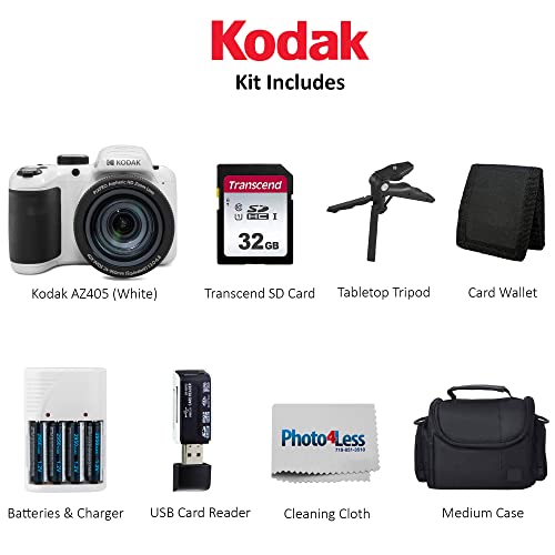 Kodak PIXPRO AZ405 Digital Camera + Accessories (White)