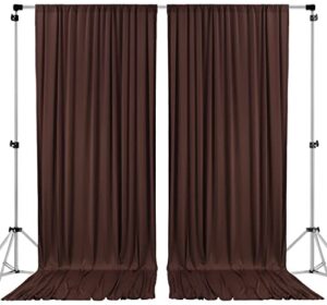 ak trading co. 10 feet x 10 feet brown polyester backdrop drapes curtains panels with rod pockets – wedding ceremony party home window decorations