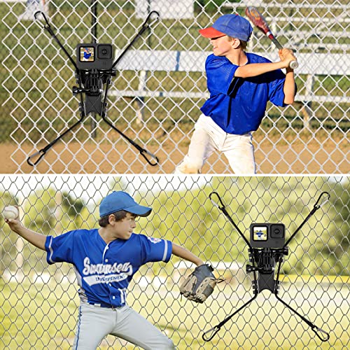 Fence Mount for GoPro Hero Action Camera Chain Link Backstop Fence Mount for Mevo Start, iPhone, Smart Phones for Recording Baseball Softball Tennis Football Games (with Backup Rope)