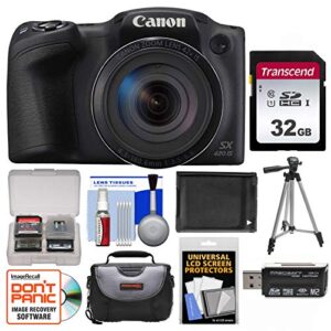 canon powershot sx420 is wi-fi digital camera (black) with 32gb card + case + battery + tripod + kit (renewed)