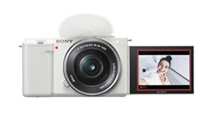 sony alpha zv-e10 – aps-c interchangeable lens mirrorless vlog camera kit – white