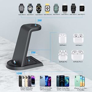 Charging Station 3 in 1 for Apple Multiple Devices Fast Charging Stand Dock for iPhone 14 13 12 11 Pro X Max XS XR 8 7 Plus 6s 6 /Airpods/Wireless Charger for Apple Watch 8/Ultra/7/6/SE/5/4/3/2