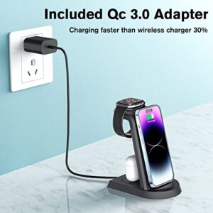 Charging Station 3 in 1 for Apple Multiple Devices Fast Charging Stand Dock for iPhone 14 13 12 11 Pro X Max XS XR 8 7 Plus 6s 6 /Airpods/Wireless Charger for Apple Watch 8/Ultra/7/6/SE/5/4/3/2