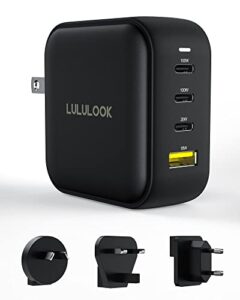 lululook 100w usb c charger, usb-c power adapter gan type c charger multiport charger compatible with macbook pro/air, galaxy s22/s21, dell xps, ipad mini/pro, iphone 13/13 pro max/iphone 12, pixel