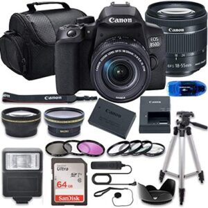 Canon EOS 850D (Rebel T8i) DSLR Camera Bundle with 18-55mm STM Lens + 64GB High Speed Memory Card + Accessory Kit