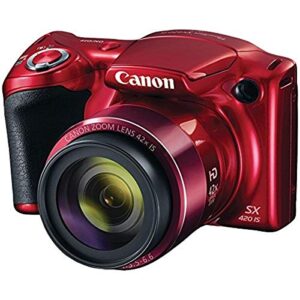 canon powershot sx420 digital camera w/ 42x optical zoom – wi-fi & nfc enabled (red)
