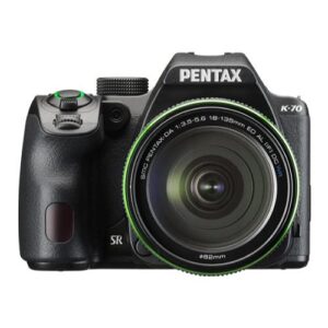 pentax k-70 dslr camera with 18-135mm lens and 55-300mm f/4.5-6.3 ed plm wr re lens bundle (4 items)