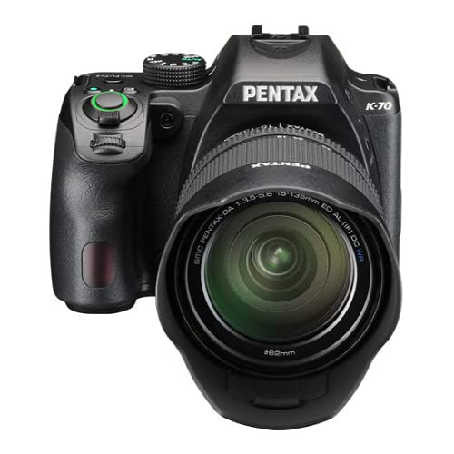 Pentax K-70 DSLR Camera with 18-135mm Lens and 55-300mm f/4.5-6.3 ED PLM WR RE Lens Bundle (4 Items)