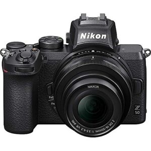 Nikon Z50 DX Mirrorless Camera Body w NIKKOR Z DX 16-50mm f/3.5-6.3 VR Lens (Renewed) Bundle with Lexar 32GB SDHC UHS-1 Memory Card, Deco Gear Photo and Video Backpack, Software Suite PaintShop Pro