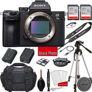 sony a7 iii mirrorless camera body only bundle + deluxe dslr camera case + 128gb ultra speed memory bundle