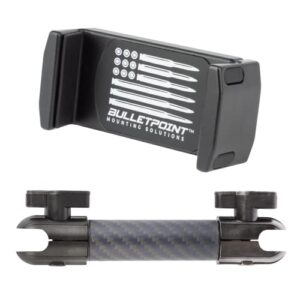 Bulletpoint Dash Mount Cell Phone Holder with 7cm Carbon Fiber + Kevlar Mounting Arm Compatible with iPhone and Android Smartphones - Fits 20mm (0.787 inches) Attachment Ball