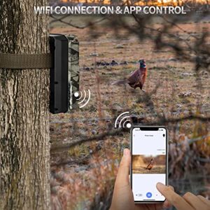 WOSODA WiFi Trail Camera 30MP 4K Hunting Camera with 120° Wide-Angle Motion, Night Vision Motion Activated for Wildlife Deer Scouting Hunting