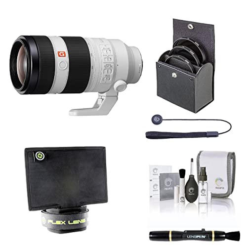 Sony FE 100-400mm f/4.5-5.6 GM OSS Lens for Sony E, Bundle with ProOptic 77mm Filter Kit, Flex Lens Shade, Lens Cleaner, Cleaning Kit, Lens Cap Tether