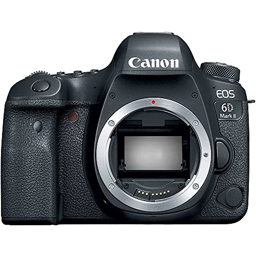 Canon EOS 6D Mark II DSLR Camera (Body Only) (1897C002) + Canon EF 24-70mm Lens + 64GB Card + Case + Filter Kit + Photo Software + 2 x LPE6 Battery + Card Reader + Light + More (Renewed)
