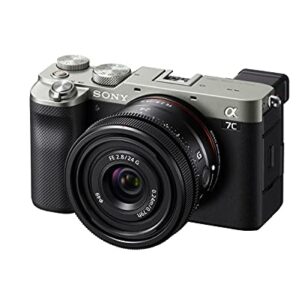 Sony Alpha 7C Full-Frame Mirrorless Camera - Silver (ILCE7C/S) with Sony FE 24mm F2.8 G Full-Frame Ultra-Compact G Lens