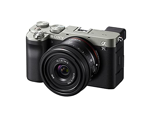 Sony Alpha 7C Full-Frame Mirrorless Camera - Silver (ILCE7C/S) with Sony FE 24mm F2.8 G Full-Frame Ultra-Compact G Lens