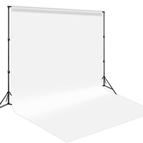 YAYOYA White Screen Backdrop 10x20ft, 3mx6m White Backdrop Background for Photography, Polyester White Photo Backdrop, Large Seamless White Screen Background Cloth for Meeting YouTube Video Streaming