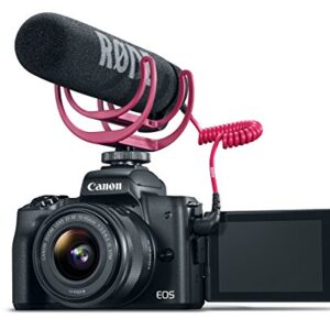 Canon EOS M50 Mirrorless Video Creator Kit with EF-M 15-45mm Lens, Rode VIDEOMIC GO Microphone, and Memory Card, Black