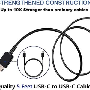 Samsung 25W USB C Super Fast Charging Wall Charger with 5FT Type C Cable Compatible Samsung Galaxy S22/S22+/S22Ultra/S21/S21+/S20/S20+/S10/S10e/S9 Plus/S8 Plus/Note 8/Note 9/Note 10/Note20