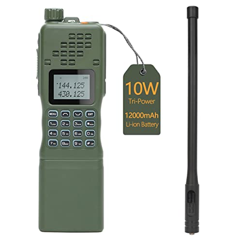 Baofeng AR-15210W High Power Ham Radio Portable Tactical Two Way Radio Long Range Walkie Talkie 12000mAh Battery Full Kits (Green)