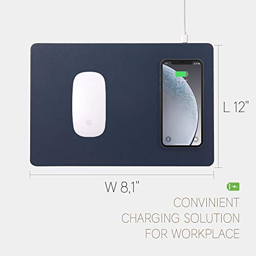 POUT HANDS3 Qi Wireless Charging Mouse Pad Mat for iPhone, Airpod, Samsung Galaxy (Latte Cream)